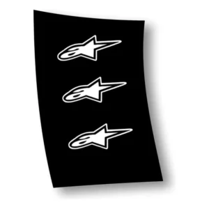 3 Adesivos Alpinestars Branco Moto Carro Decorativo