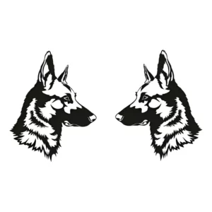 Kit 2 Adesivos Pastor Belga Malinois Cachorro Dog Pet Carro
