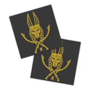 Adesivos P/ Carro 2 Unidaes Amarelo Anúbis Egípcio