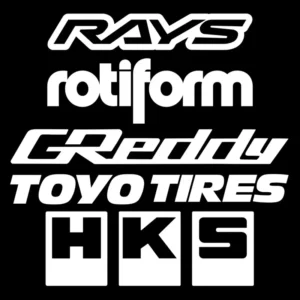 5 Adesivos Automotivos Rays Hks Greddy Rotiform Toyo