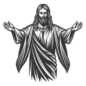 Adesivo Parede Jesus Cristo Silhueta Preto 60x58cm Foscauto