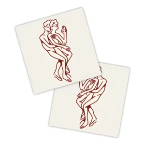 Adesivos P/ Carro 2 Unidaes Vermelho Abraço Delicado