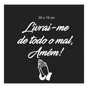 Adesivo Livra-me De Todo Mal Tanque Moto Branco