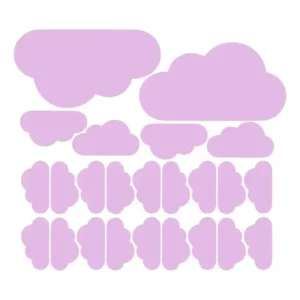 Adesivo De Parede Quarto Nuvens Infantil / Bebe 24 Nuvens C3