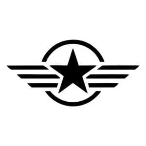 2 Adesivos Estrela Militar Preta Carro Moto Decorativo
