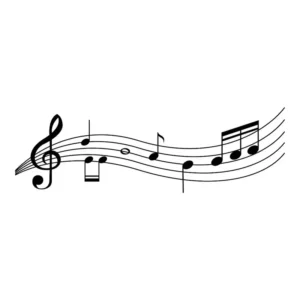 Adesivo Notas Musicais Clave Decorativo De Parede 38x120 Cm Cor Preto