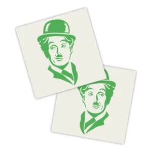 Adesivos P/ Carro 2 Unidaes Verde Charlie Chaplin Ícone