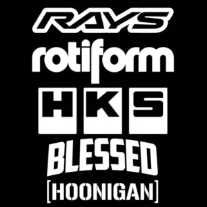 5 Adesivos Automotivos Rays Hks Blessed Rotiform Hoonigan