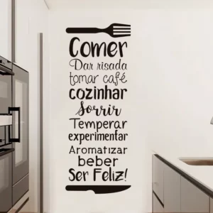 Adesivo de Parede Decorativo Cozinha Preto 1m x 38cm