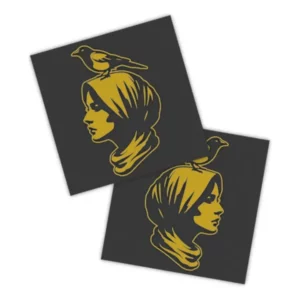 Adesivos P/ Carro 2 Unidaes Amarelo Mulher Corvo Hijab