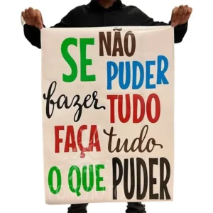 Adesivo de Parede Frase Motivacional Foscauto 80x60cm Aplicação Geladeira