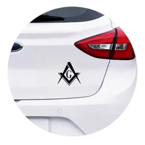 Kit 2 Adesivos Para Carro Maçonaria Símbolo Compasso 10cm