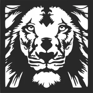 Adesivo De Parede Animal Leão Tipo Quadro - 58x58