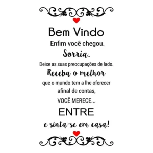 Adesivo Parede Frases Seja Bem Vindo Sorria Salão De Beleza Preto