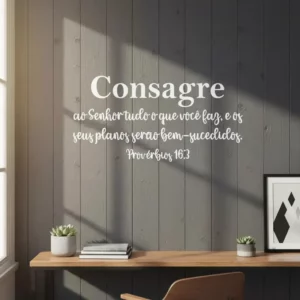 Adesivo Versículo Frase Provérbios Decorativo Parede Preto Branco