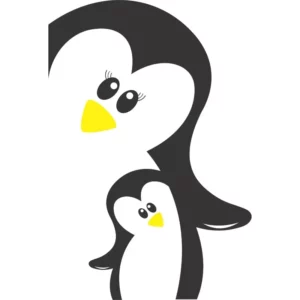 Adesivo Decorativo Geladeira Pinguim Mãe e Filhote