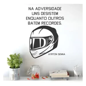 Adesivo De Parede Decorativo Frase Adversidade Ayrton Senna Cor Preto