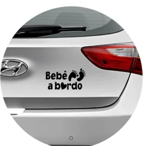 Adesivo Bebê A Bordo Pezinho Para Carro 13,5cm