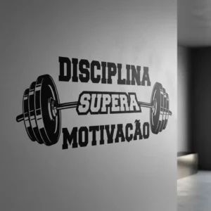 Adesivo De Parede Decorativo Frase Academia Disciplina 88x35