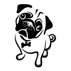 Adesivo Pug Cachorro Para Carro Pet