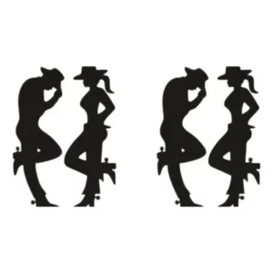 2 Adesivos Cowboy Cow Girl 17x12cm Para Carro Caminhoneta