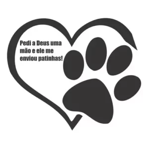 Adesivo Decorativo De Parede Frase Patinha Coração Cor Branco