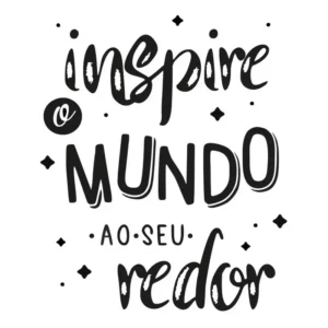 Adesivo Parede Frase Inspire Mundo Ao Seu Redor Lettering