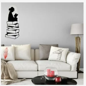 Adesivo Decorativo Parede Cantinho Da Leitura Preto Mkr Adesivos 80x40cm