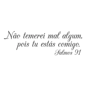 Adesivo Decorativo Parede Salmo 91 Não Temerei Mal Algum Cor Preto