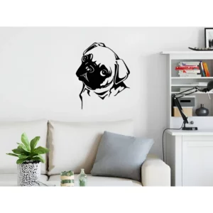 Adesivo Decorativo Animal Cachorro Pug Fofinho Cor Preto