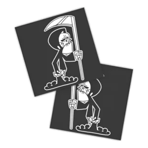 Adesivos P/ Carro 2 Unidaes Branco Ceifador Estiloso
