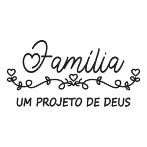 Adesivo Frase Parede Família Um Projeto De Deus 70cm X 35cm Cor Preto Fosco