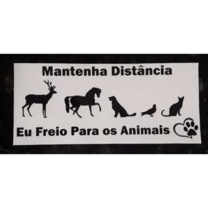 Adesivo Mantenha Distância Eu Freio Para Animais
