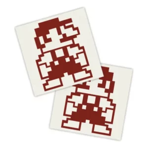 Adesivos P/ Carro 2 Unidaes Vermelho Game Pixel Art