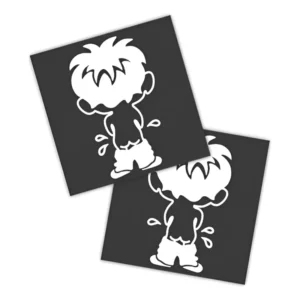 Adesivos P/ Carro 2 Unidaes Branco Menino Xixi