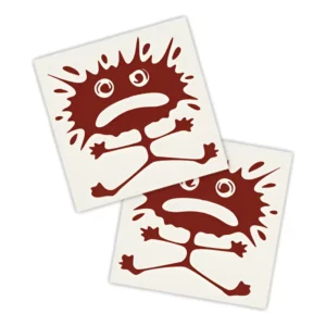 Adesivos P/ Carro 2 Unidaes Vermelho Criatura Assustada