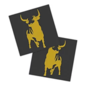 Adesivos P/ Carro 2 Unidaes Amarelo Touro Espanhol