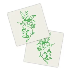 Adesivos P/ Carro 2 Unidaes Verde Lebre Com Chifres