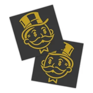 Adesivos P/ Carro 2 Unidaes Amarelo Senhor Monopólio