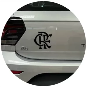 2 Adesivos Flamengo Preto Crf Premium Para Carro