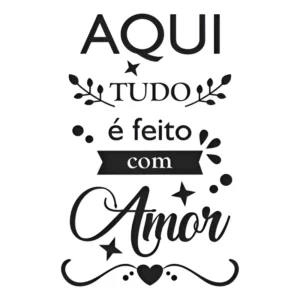 Adesivo Frase Motivacional Foscauto PVC Preto Parede Cozinha 70m
