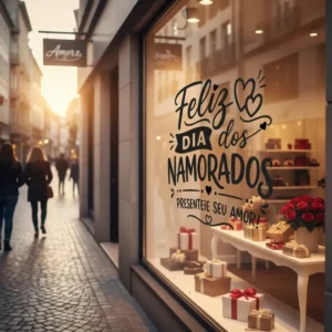 Adesivo Parede Vitrine Loja Dia Dos Namorados 1,15m Modelo 1
