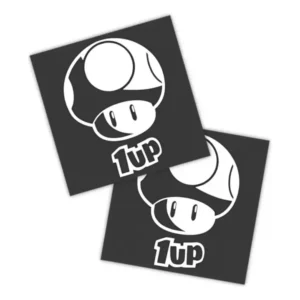 Adesivos P/ Carro 2 Unidaes Branco Cogumelo 1up