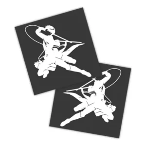 Adesivos P/ Carro 2 Unidaes Branco Levi Attack Titan
