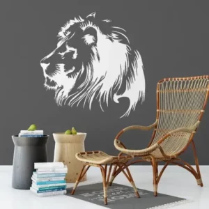 Adesivo Decorativo Face Do Leão Cor Branco