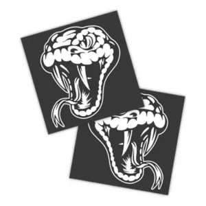 Adesivos P/ Carro 2 Unidaes Branco Cobra Viper Ataque