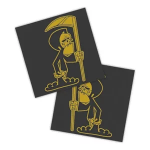 Adesivos P/ Carro 2 Unidaes Amarelo Ceifador Estiloso
