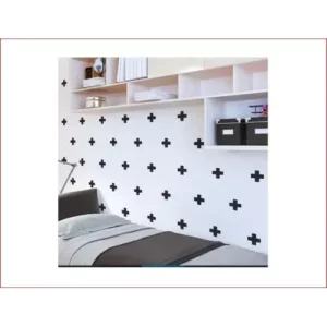 Adesivo de Parede Cruz Preto 150 Unidades Lhamaeu Vinil Decorativo