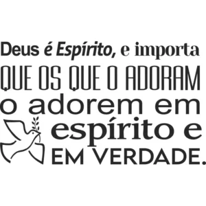 Adesivo Decorativo Versículo João 4:24 Preto Fosco Foscauto 145x85cm