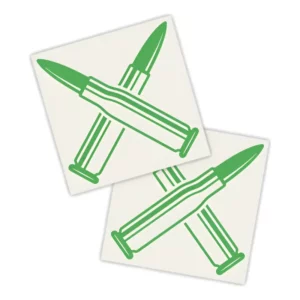 Adesivos P/ Carro 2 Unidaes Verde Balas Cruzadas